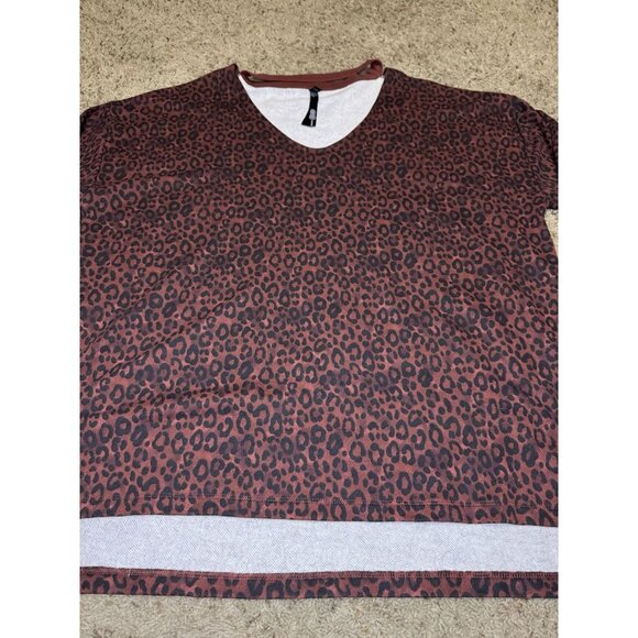 VICTORIA’S SECRET SPORT Brown Leopard Sweatshirt Oversized Yoga Walking Prep L - Picture 6 of 8